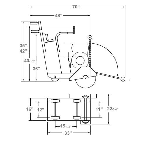 CC1820HXL-S Walk-Behind Concrete Saw | KOR-IT
